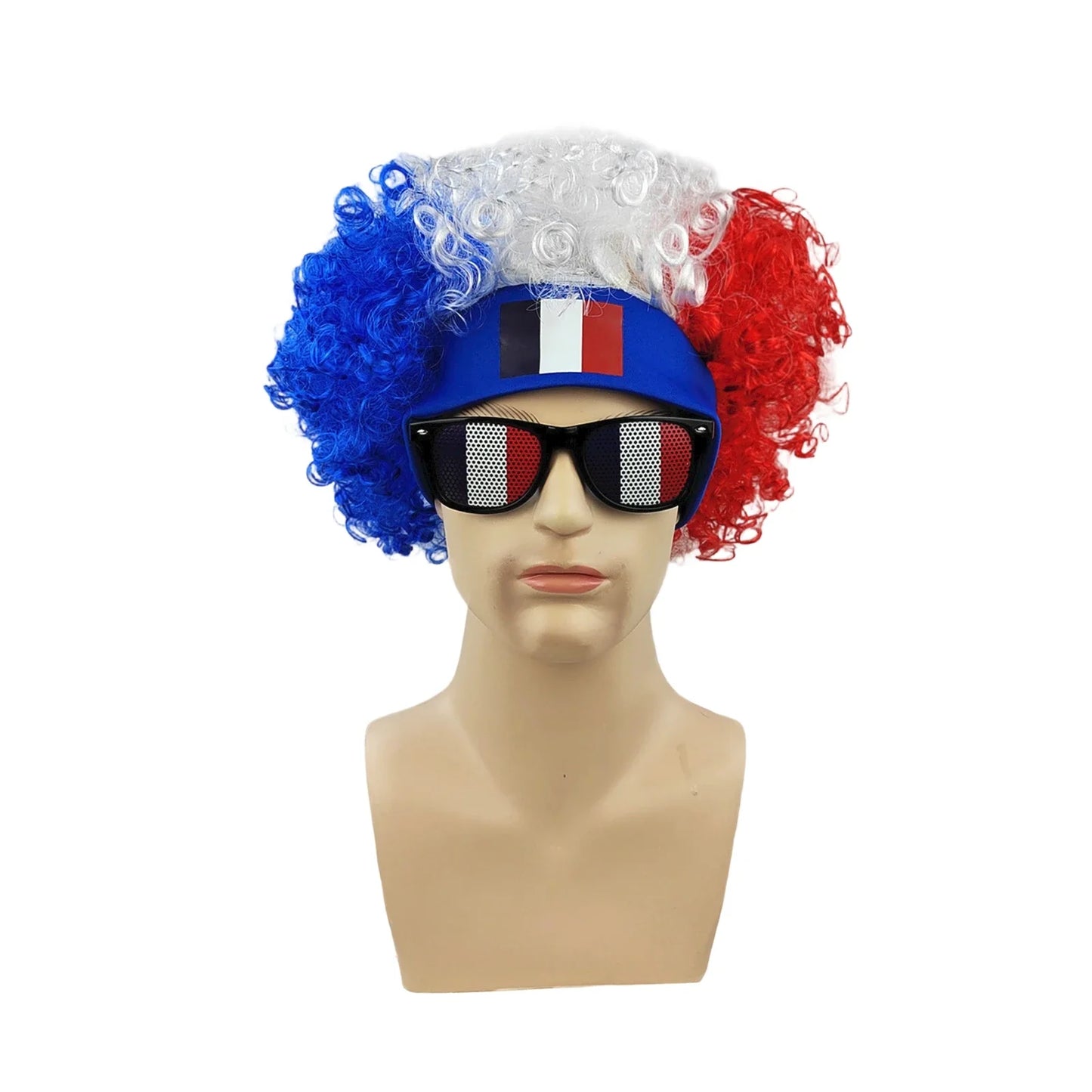 2pcs/set Football Fans Caps Costume Party Wig Decor Supplies Cosplay Headdress for Kids Adults, Perfect For Cheering The Game
