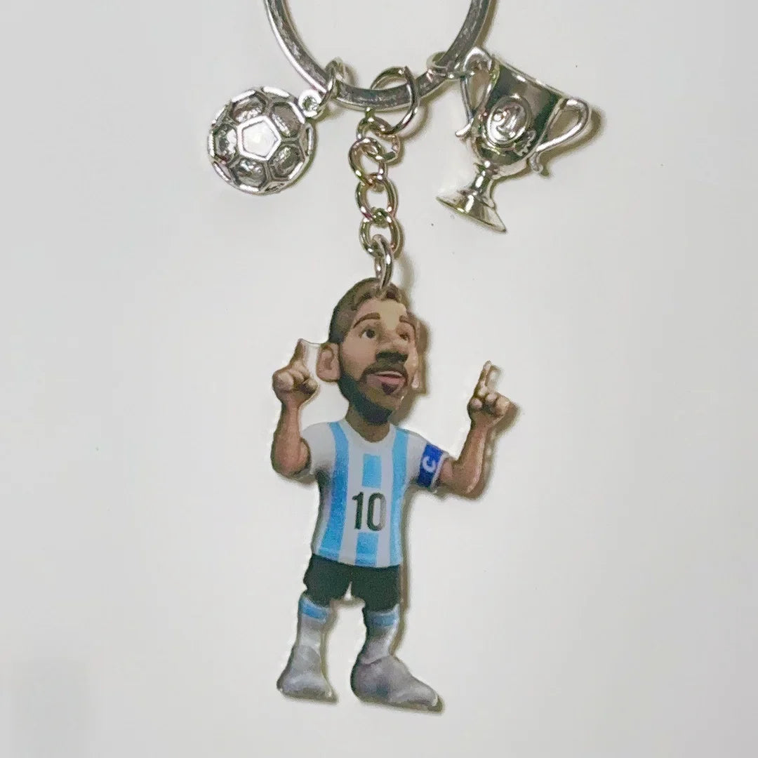 2D Soccer Player Keychain C Ronaldo Pendant Football Star Flat Acrylic Ornament Charms Hanging Decora for Car Bags Festive Gift