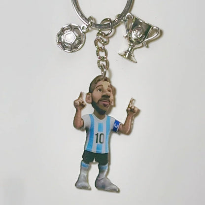 2D Soccer Player Keychain C Ronaldo Pendant Football Star Flat Acrylic Ornament Charms Hanging Decora for Car Bags Festive Gift