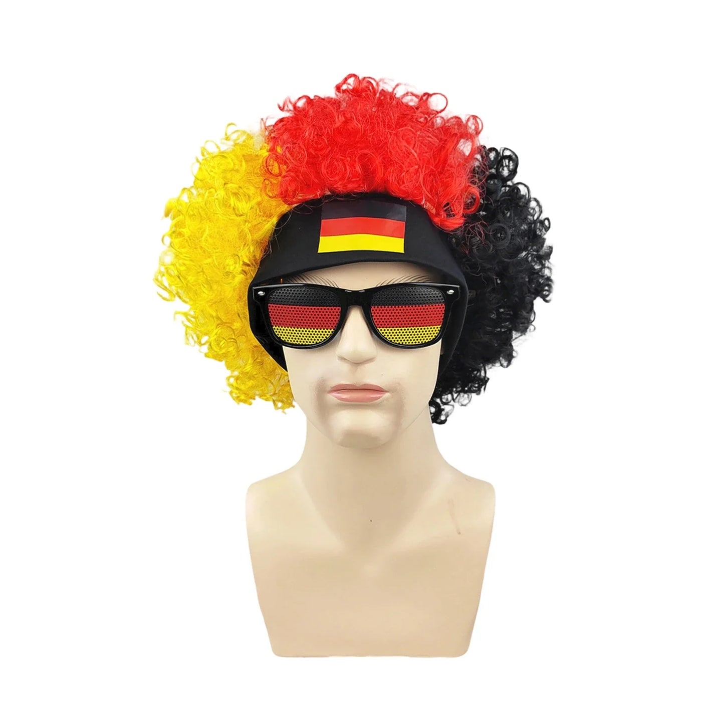 2pcs/set Football Fans Caps Costume Party Wig Decor Supplies Cosplay Headdress for Kids Adults, Perfect For Cheering The Game