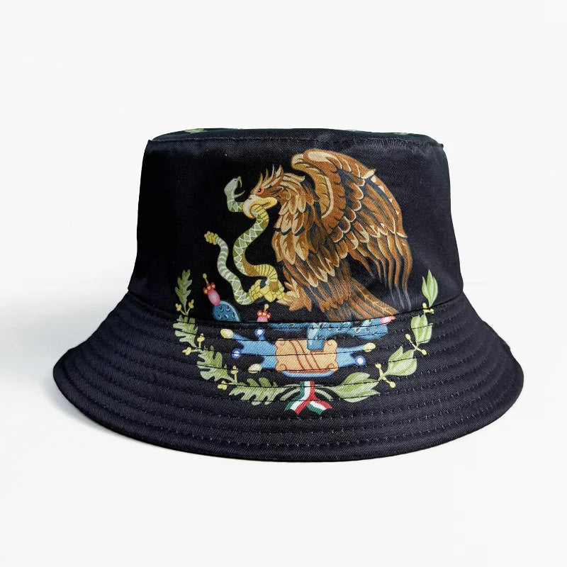 Mexico Flag Emblem Bucket Hat Verde Blanco Rojo Mexican Culture Unisex Summer Sun Hat Patriotic Fiesta Soccer Fan Accessory