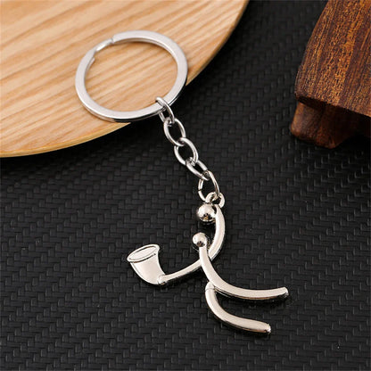 Creative Mountain Bike Keychain Metal Football Running Basketball Keyring For Men Backpack Pendant Sports Club Fans Gifts