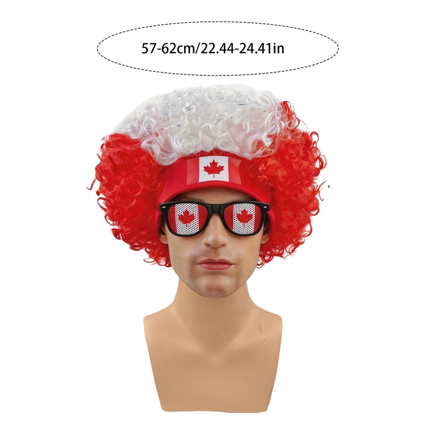 2pcs/set Football Fans Caps Costume Party Wig Decor Supplies Cosplay Headdress for Kids Adults, Perfect For Cheering The Game