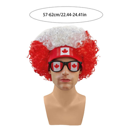 2pcs/set Football Fans Caps Costume Party Wig Decor Supplies Cosplay Headdress for Kids Adults, Perfect For Cheering The Game