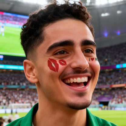 Morocco Flag Temporary Tattoo Sticker, Long-lasting and Waterproof, Festival, Football, Soccer Fan Face Stickers, Arm, Face