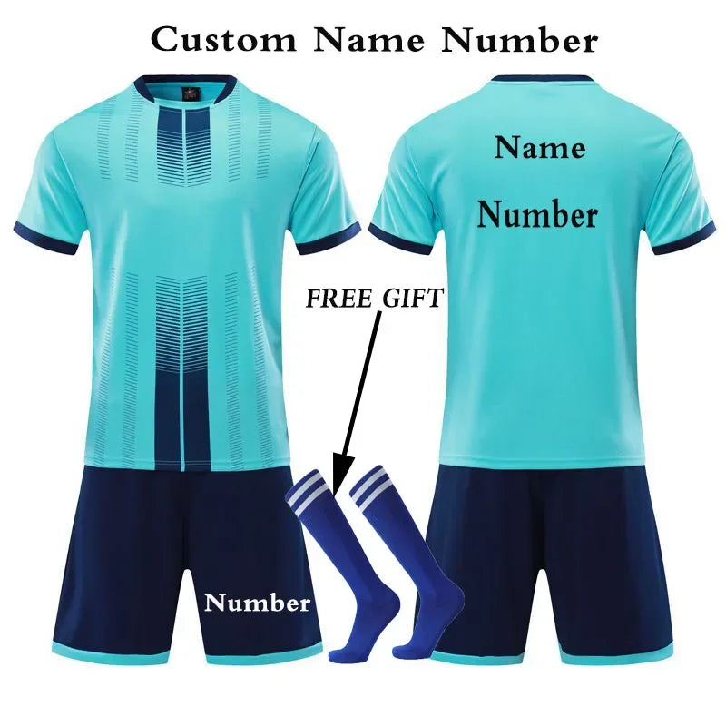 Kids Football Jersey Personalized Custom Boy Soccer Jersey Set Polyester Soccer Uniform Breathable Football Uniform For Children
