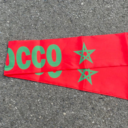 Aerlxemrbrae 14*130cm  Morocco Scarf  Double Side Printing 100% Polyester Football Soccer Fans National flag