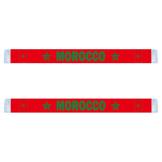 Aerlxemrbrae 14*130cm  Morocco Scarf  Double Side Printing 100% Polyester Football Soccer Fans National flag