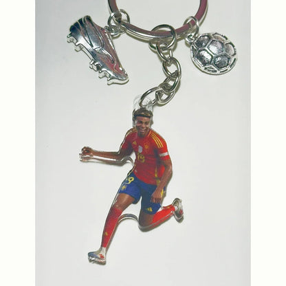 2D Soccer Player Keychain C Ronaldo Pendant Football Star Flat Acrylic Ornament Charms Hanging Decora for Car Bags Festive Gift