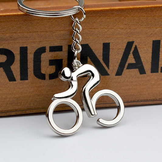 Creative Mountain Bike Keychain Metal Football Running Basketball Keyring For Men Backpack Pendant Sports Club Fans Gifts