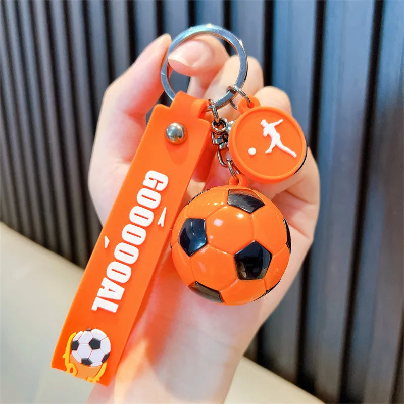 Football Keychain For Fan PVC Soft Glue Soccer Pendant Keychain Accessories Bag Decoration Qatar Cup Souvenirs Key Chain Gifts