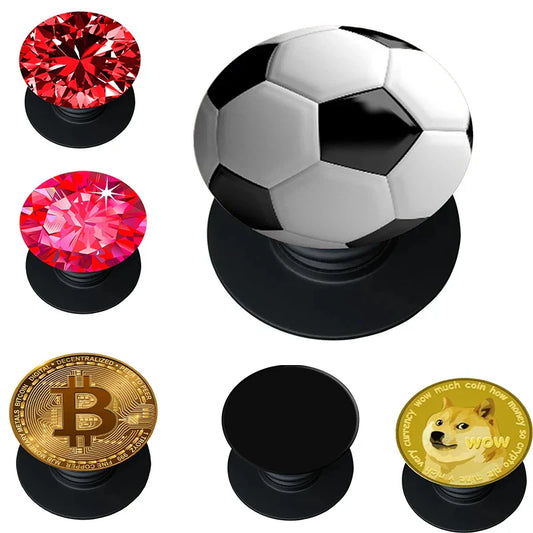 Phone Grip Tok Socket Popping Mobile Holder Football Bitcoin Stand Cell Phone Stand Cellphone Holder For Iphone Samsung Huawei