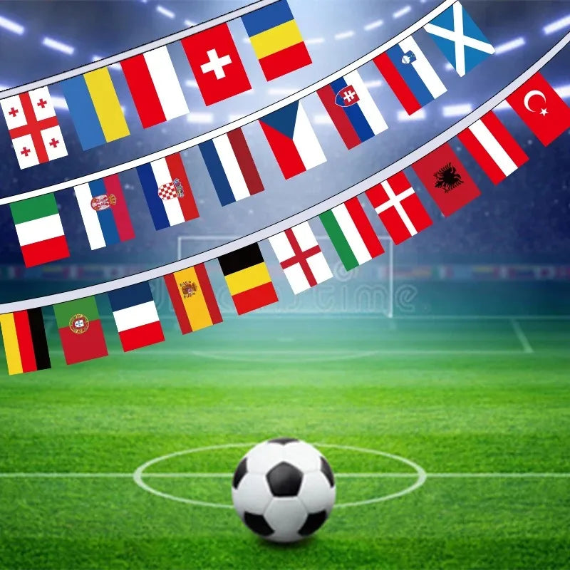 FlagGo 48 Countries 2026 Soccer National Flag String 14x21cm Hanging Flags Set for Football Fans Home Bar Party Garden Decoratio