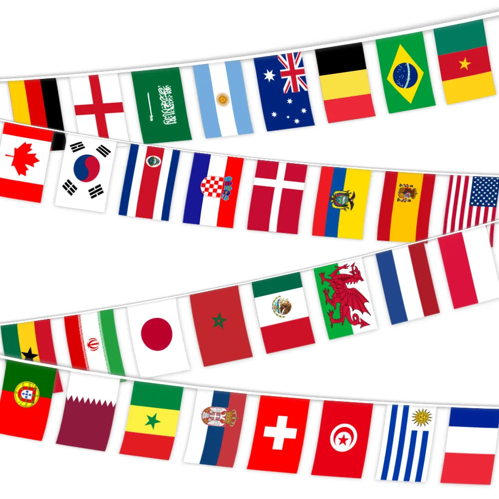 String 50/100 Countries Around The World Nations Small Hanging Flags Countries World Flags Party Decors New 2026 Football