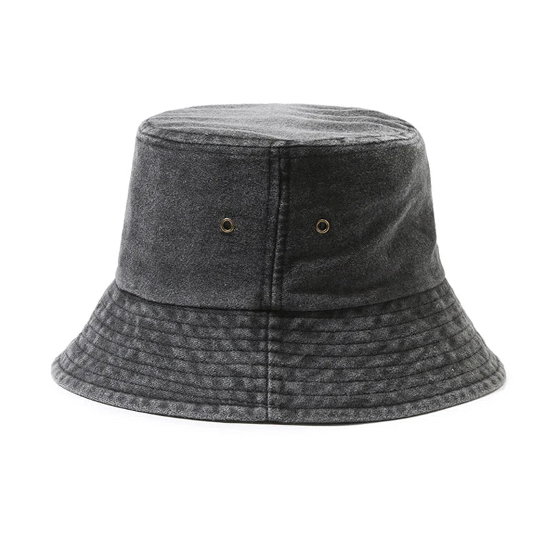 Cotton Washed Bucket Hat Milano Design Vintage Distressed Fisherman Cap Retro Unisex Sun Hat for Calcio Football Fan Travel Gift