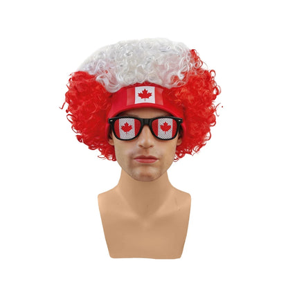 2pcs/set Football Fans Caps Costume Party Wig Decor Supplies Cosplay Headdress for Kids Adults, Perfect For Cheering The Game