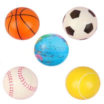 5/18PCS Globe Squeeze Balls 2.3 Inch World Earth Baseballs Basketball Football Tennis Stress Relief Balls Foam Toys Party Favors